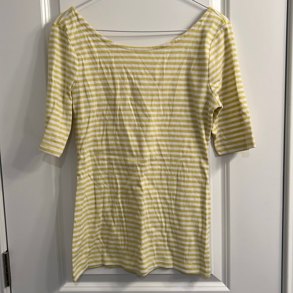 Banana Republic Lime Striped Tee M